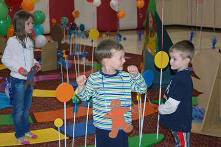 Kids Playing Life-Sized Candy Land